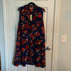 sleeveless floral print dress